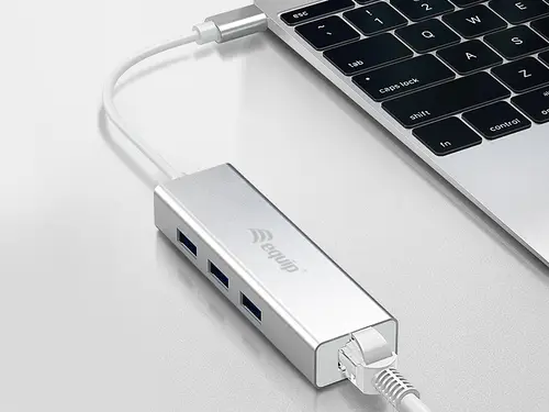 Hub USB-C a USB 3.0 de 3 puertos con adaptador Gigabit - Imagen 8