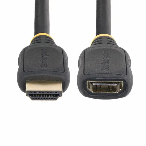 Cable HDMI 2.0 de Extensión Alargador de 18in (0,5m) - Cable HDMI de Alta Velocidad Ahorrador de Puertos - 4K 60Hz - Cable Extensor HDMI Macho a Hembra - Imagen 6