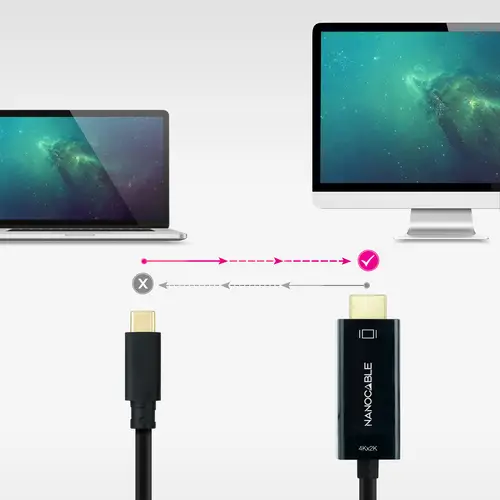 Cable Conversor USB-C a HDMI 1.4 4K@30Hz, Color Negro, 5 m - Imagen 4