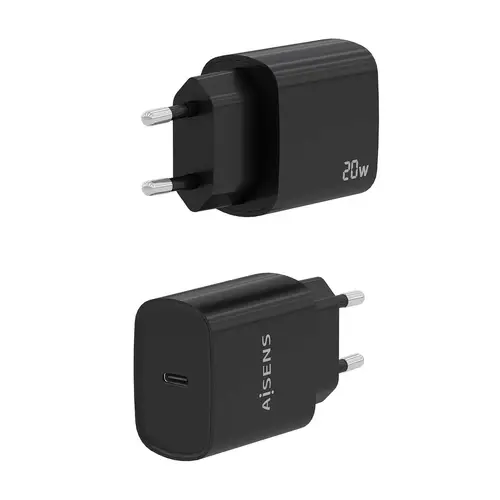 Cargador USB-C PD3.0 1 Puerto 1xUSB-C 20W, Negro - Imagen 3