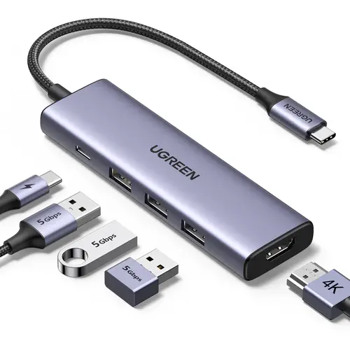 15596 base para portátil y replicador de puertos Alámbrico USB 3.2 Gen 1 (3.1 Gen 1) Type-A + Type-C Aluminio - Imagen 10