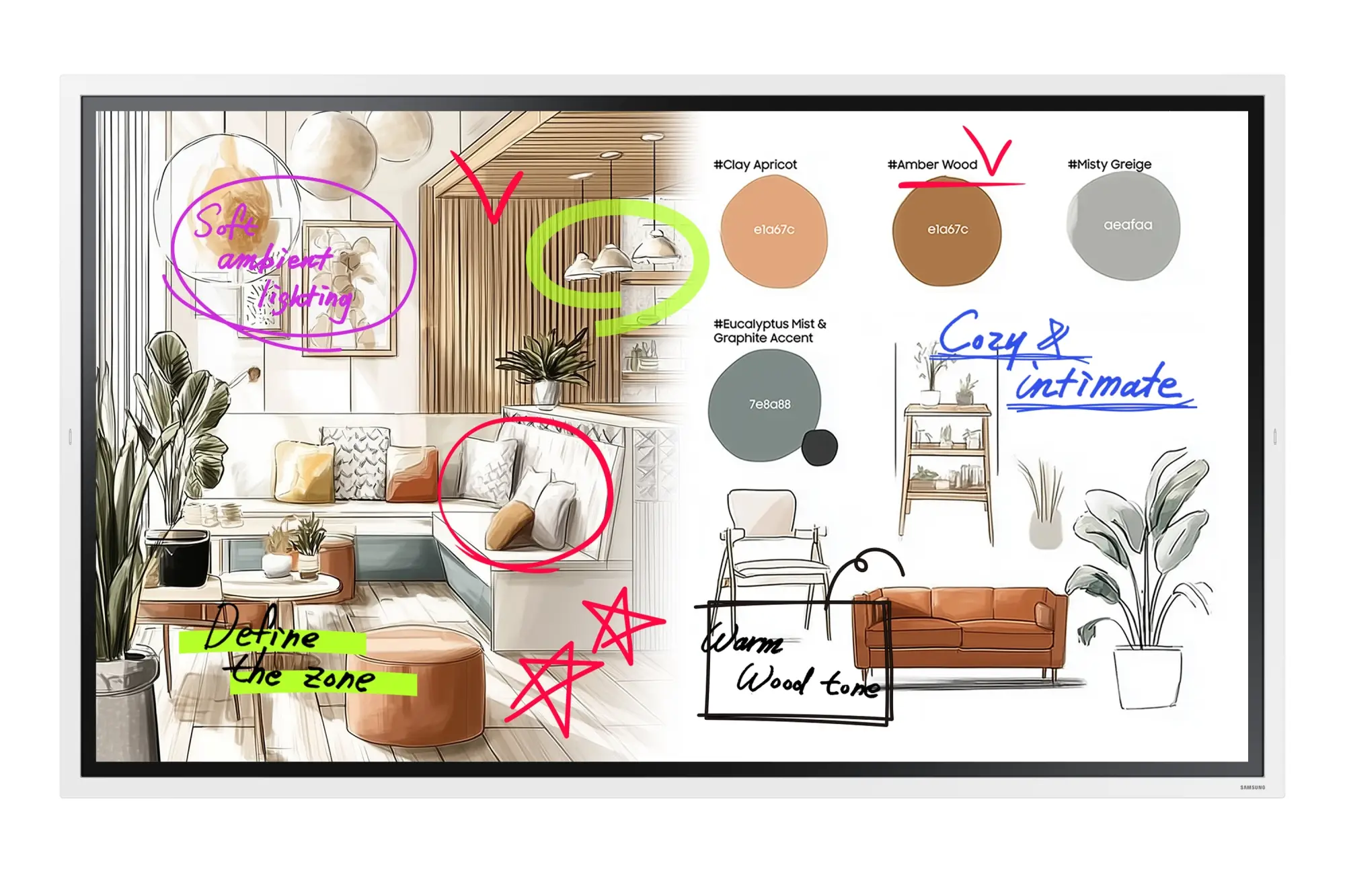 WM65FX Pantalla plana para señalización digital 165,1 cm (65") LED Wifi 450 cd / m² 4K Ultra HD Gris, Blanco Pantalla táctil Tizen 12/7