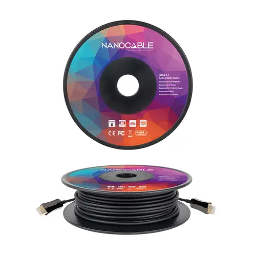 Cable HDMI V2.1 AOC 8K@60Hz 4K@120Hz 48Gbps A/M-A/M, Negro, 40 m - Imagen 2