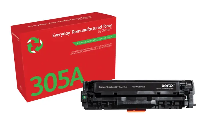 Everyday Tóner Everyday Negro remanufacturado de Xerox es compatible con HP 305A (CE410A), Capacidad estándar