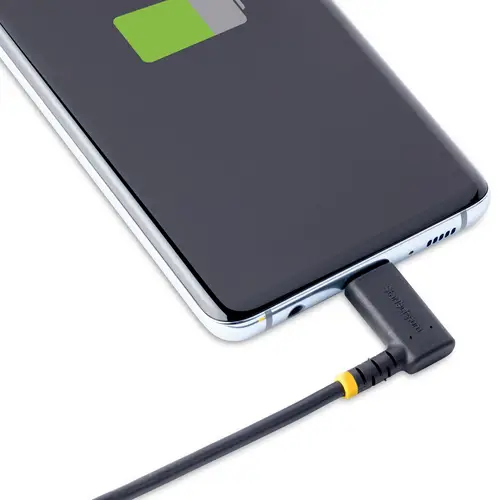 Cable 1m USB C Acodado - en Ángulo Recto - PD 60W - 3A - Cable USB-C de Carga Rápida - de Alta Resistencia - USB 2.0 Tipo C - Fibra de Aramida - 3A - de Carga - Imagen 6