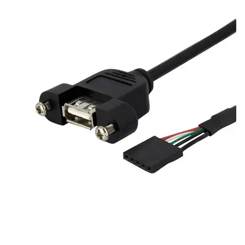 Cable de 30cm USB 2.0 para Montaje en Panel Conexión a Placa Base - Hembra USB A - Imagen 1