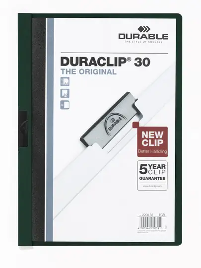 DURACLIP 30 A4 archivador PVC Negro, Verde, Transparente