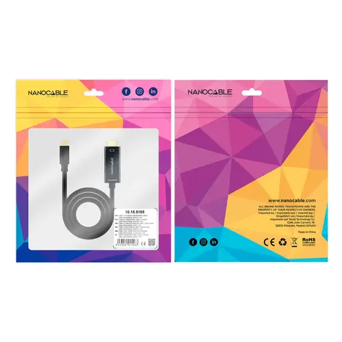 Cable Conversor USB-C a HDMI, USB-C/M  HDMI/M, Negro, 5 m - Imagen 5