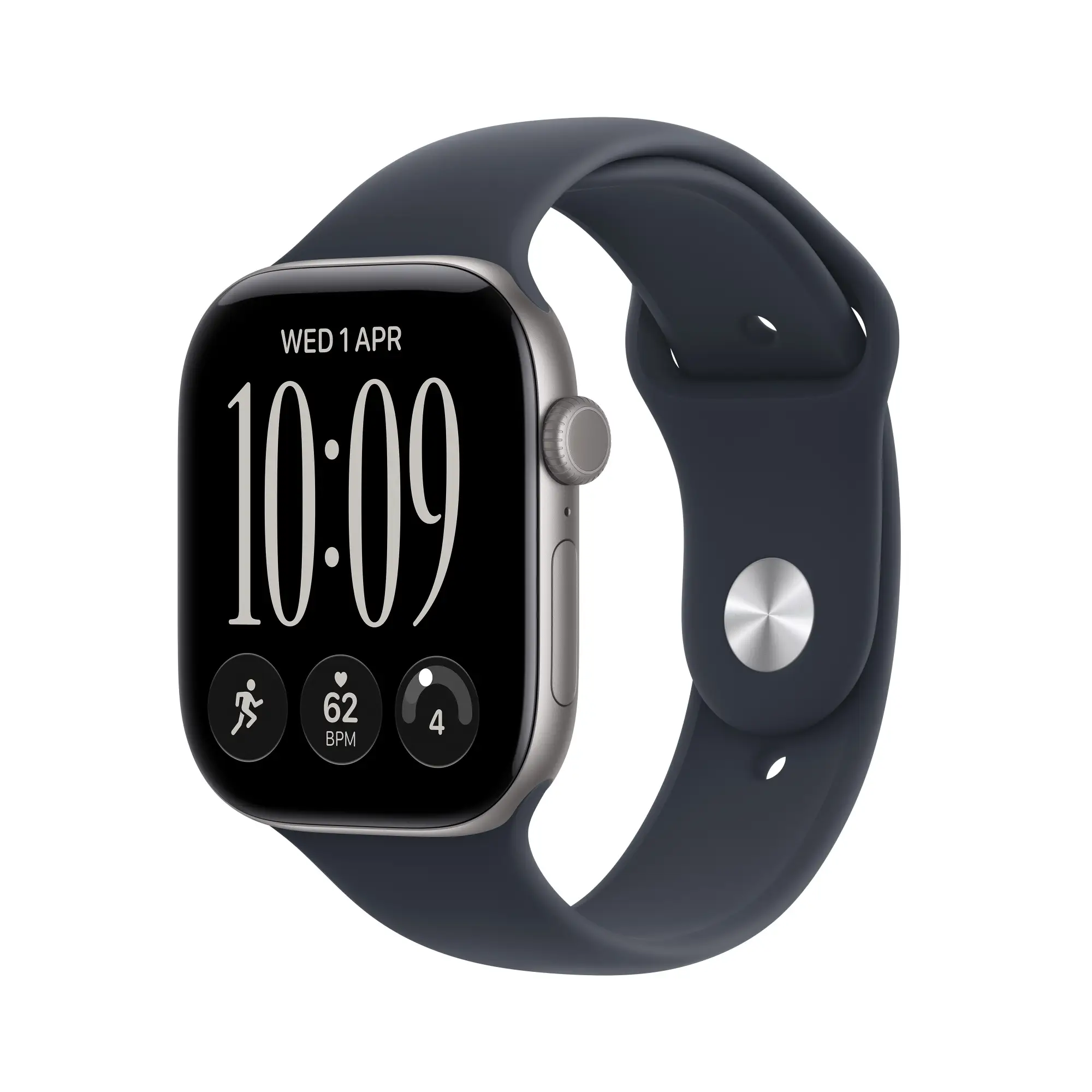 Watch Series 12 (GPS) - Caja de aluminio en gris espacial (46 mm) - Correa deportiva azul marino - Talla S/M