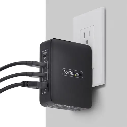 Cargador USB-C/USB-A de Pared GaN PD de 140W - 3x USB-C/1x USB-A - Cargador Internacional para Portátil MacBook/Dell XPS/Inspiron - Cargador USB Tipo C PD 3.1 - Imagen 6