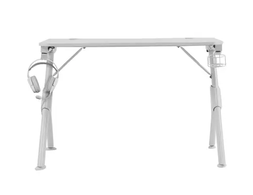 MGD, Mesa Ergonómica Gaming, Soporte Auriculares y Bebidas, Escritorio PC, 110x60cm, Blanco - Imagen 5