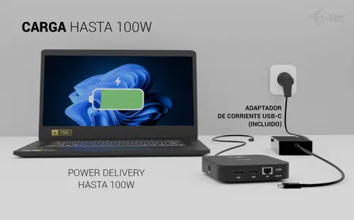 USB-C Dual HDMI Docking Station with Power Delivery 100 W + Universal Charger 100W - Imagen 8