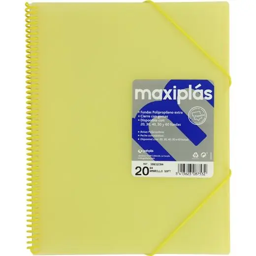 GRAFOPLÁS CARPETA CON FUNDAS MAXIPLÁS ESPIRAL A4 20 FUNDAS C/SO..