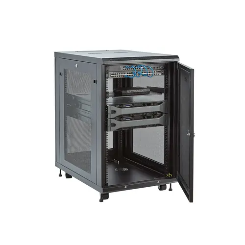 Armario Rack para Servidores 18U 19" 4 Columnas - Rack de Servidores con Cerradura y Seguro - Rack con Ruedas y Carriles de Montaje Ajustables para Equipo de Red - Imagen 3