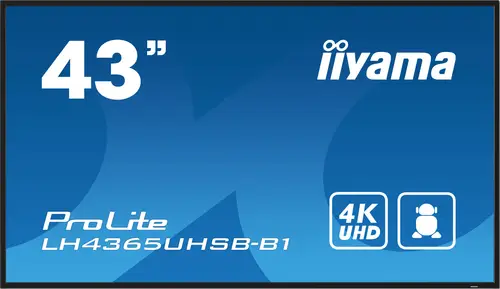 LH4365UHSB-B1 pantalla de señalización Diseño de quiosco 108 cm (42.5") LED Wifi 800 cd / m² 4K Ultra HD Negro Procesador incorporado Android 11 24/7 - Imagen 2