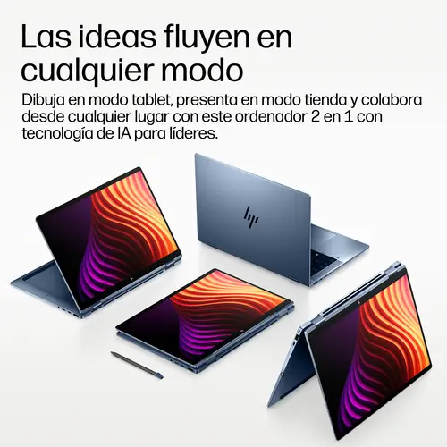 EliteBook X Flip G2i 14 inch Notebook Next Gen AI PC Wolf Pro Security Edition Copilot+ PC Intel Core Ultra X7 358H Híbrido (2-en-1) 35,6 cm (14") Pantalla táctil WUXGA 64 GB LPDDR5x-SDRAM 1 TB SSD Wi-Fi 7 (802.11be) Windows 11 Pro Azul - Imagen 8