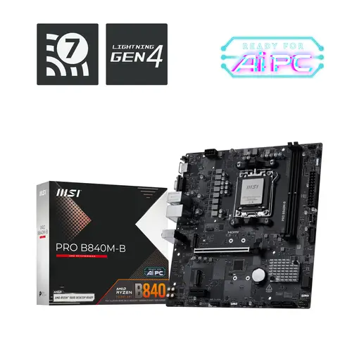PRO B840M-B placa base AMD B840 Zócalo AM5 micro ATX - Imagen 1