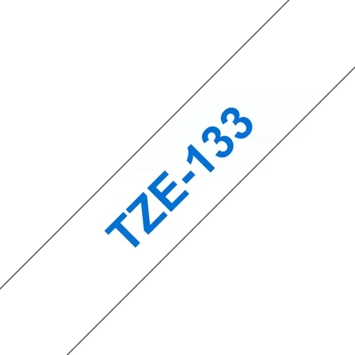TZE-133 cinta para impresora de etiquetas Azul sobre transparente