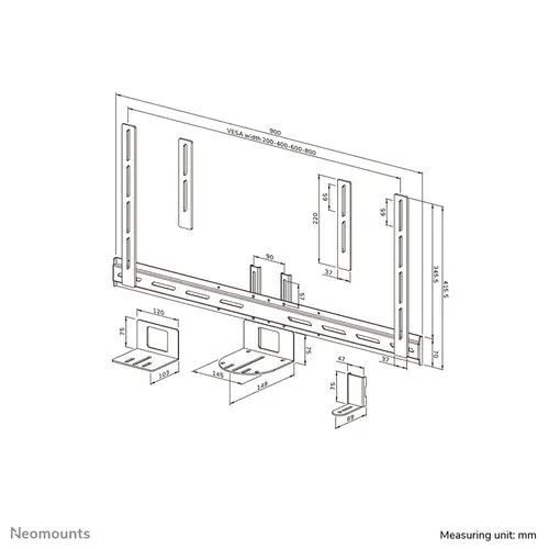 AV50-500BL Kit de estante para cámara PTZ/UC 43-110" - VESA - máx 5 kg - universal - Imagen 19