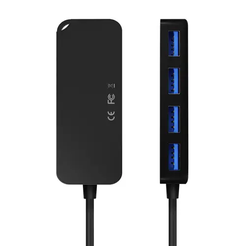 Hub USB 3.0, Tipo A/M-4x Tipo A/H, Negro, 60cm - Imagen 3