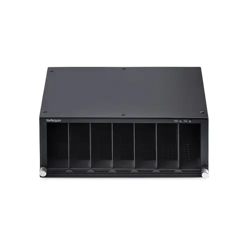 Caja de 7 Ranuras para Conversores de Medios Serie MCM para Rack de 10" - Chasis para Conversores de Medios - sin Gestionar - Aislamiento de Corriente - Ventilación Activa - TAA - Imagen 3