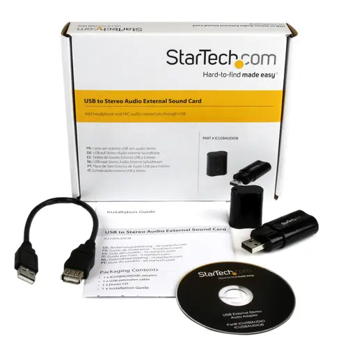Tarjeta de Sonido Estéreo USB Externa Adaptador Conversor - Negro - Imagen 5