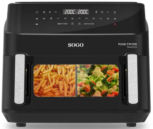 FRE-SS-10895 freidora Doble 10,5 L Independiente 2600 W Freidora de aire caliente Negro - Imagen 5