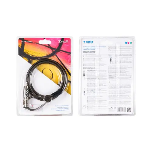 Cable de Seguridad Tipo NANO con Combinación para Portátiles 1.5 metros, Gris Oscuro - Imagen 2