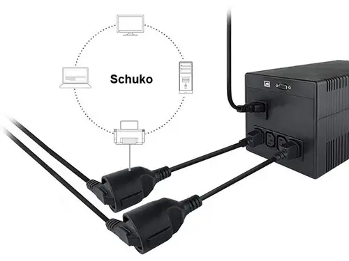 112106 cable de transmisión Negro 0,25 m IEC C14 CEE7/3 - Imagen 4