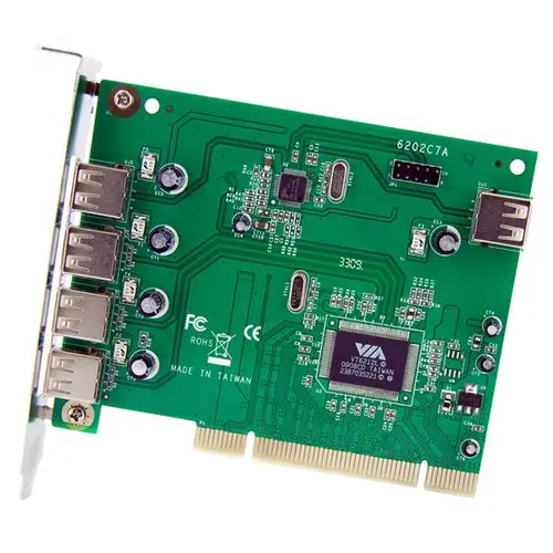 Adaptador Tarjeta PCI USB 2.0 de Alta Velocidad 7 Puertos - 4 Externos y 3 Internos - Imagen 2