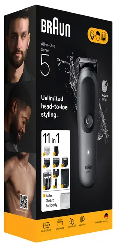 AIO5560 cortadora de pelo y maquinilla Negro, Gris 14 Ión de litio - Imagen 3