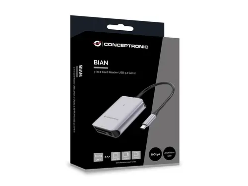 BIAN09G lector de tarjeta USB 3.2 Gen 2 Type-C Gris - Imagen 5