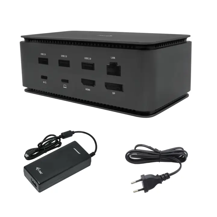 Metal USB4 Docking station Dual 4K HDMI DP with Power Delivery 80 W + Universal Charger 100 W