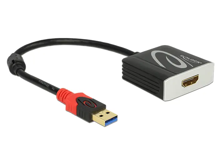 62736 adaptador de cable de vídeo 0,2 m USB tipo A HDMI Negro