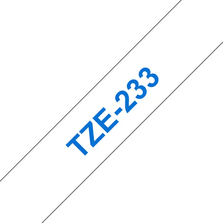 TZE-233 cinta para impresora de etiquetas Azul sobre blanco