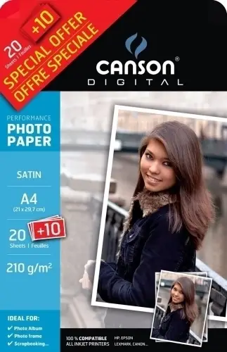 P.INKJET CANSON FOTO A4 210g 20+10h SATI