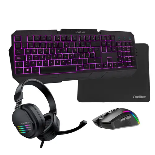Pack gaming DeepX-Wing 2 teclado Ratón incluido Juego USB QWERTY Español Negro - Imagen 1