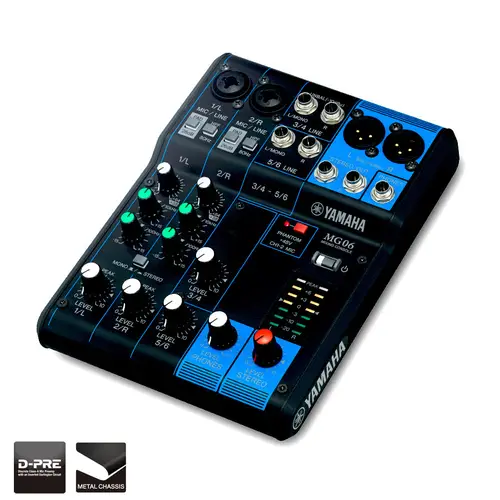 MG06 mezclador DJ 6 canales Negro - Imagen 2