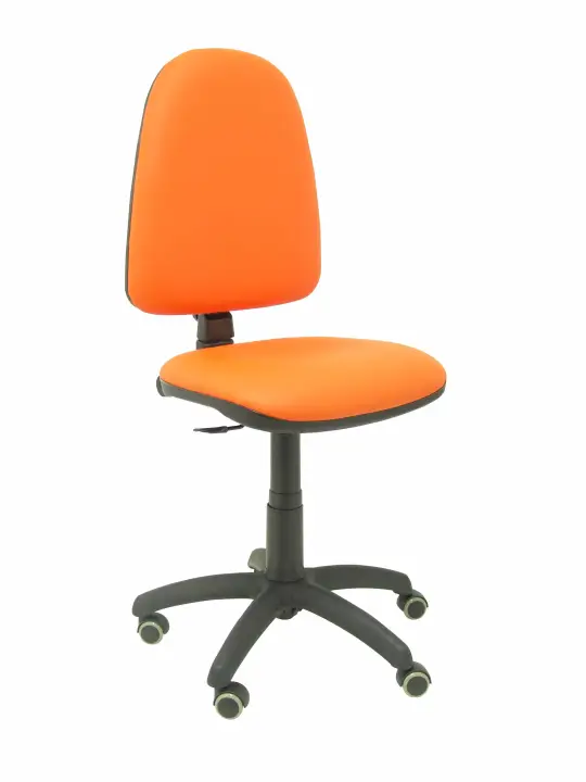 Silla Ayna similpiel naranja ruedas de parqué - Imagen 1