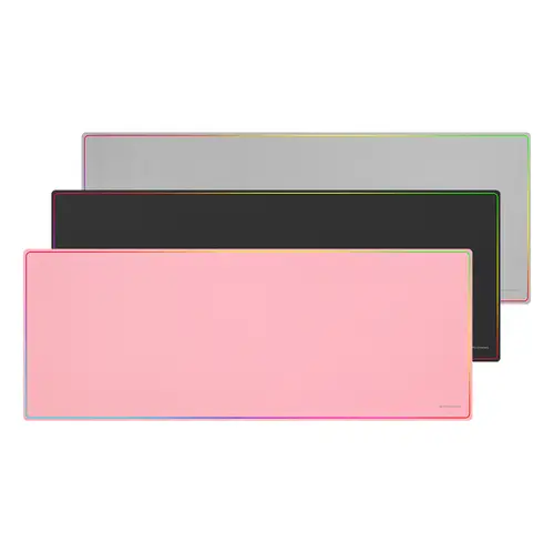 MMP224, Alfombrilla Gaming XXL 880x330mm, Diseño de Bordes Rainbow, Base Antideslizante de Caucho Natural, Superficie Nanotextil de Alta Precisión, Alfombrilla de Ratón Flexible, Negro - Imagen 2