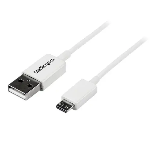 Cable Adaptador 1m USB A Macho a Micro USB B Macho para Teléfono Móvil Smartphone - Blanco - Imagen 1