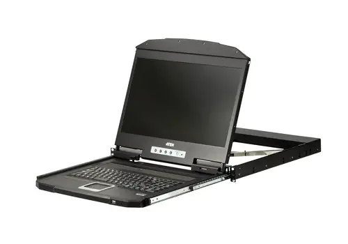 Consola LCD panorámica single rail de fondo reducido (VGA, USB) - Imagen 1