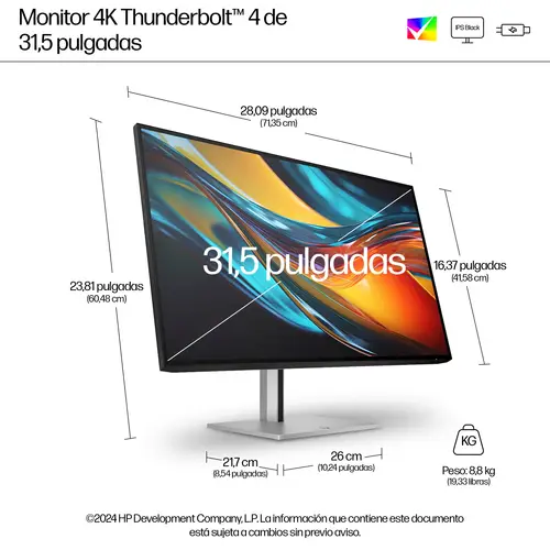Monitor 4K serie 7 Pro de 31,5 pulgadas Thunderbolt 4 - 732pk - Imagen 9