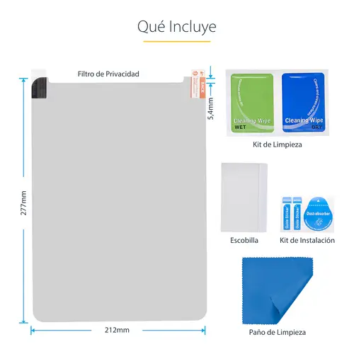 Filtro de Privacidad Táctil de 4 Vías para Orientación Horizontal/Vertical +/-30° Anti Luz (51%) Mate para iPad Pro de 12.9 Pulgadas Generación 3 y Superior - Imagen 15