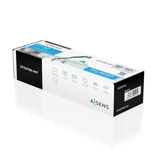 AISENS Soporte de Mesa Eco Contrapeso Giratorio e Inclinable para Monitor TV 9kg  3 Pivotes  1 Brazo  de 17 32  Negro - Imagen 6