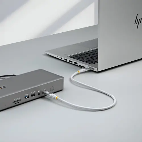 Cable USB4 50cm - Cable USB-C Certificado USB-IF - 80Gbps - Cable USB Tipo C - PD de 240W - 8K120/4K240 - DP 2.1 - DP80 - Recubrimiento de TPE - Compatible con Thunderbolt - Blanco - Imagen 6