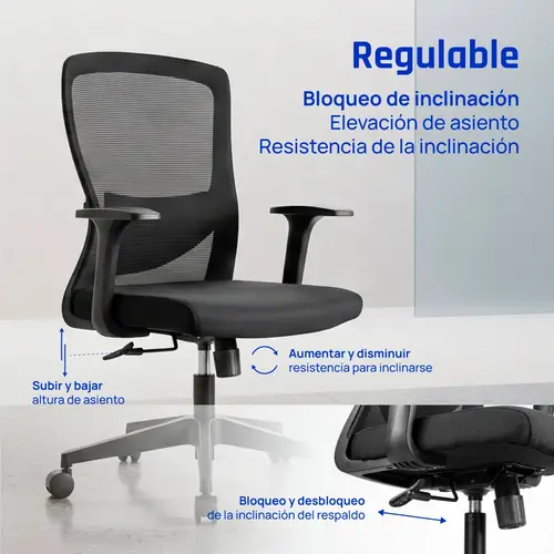 EN1335 Asiento acolchado Respaldo de malla - Imagen 16