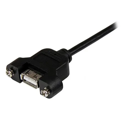 Cable de 91cm USB 2.0 para Montar Empotrar en Panel - Extensor Macho a Hembra USB A - Negro - Imagen 3