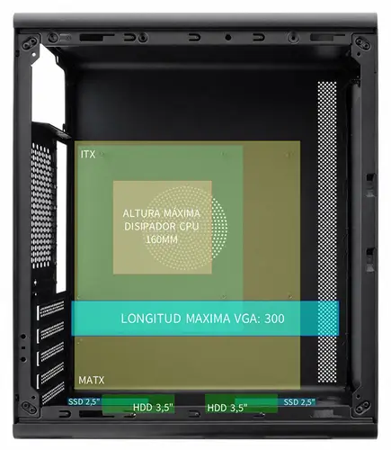 CAJA MATX M100 USB-C 3.2 GEN1 FULL METAL MESH S/FTE - Imagen 7