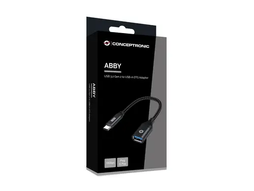 ABBY18B cambiador de género para cable USB-C USB-A Negro - Imagen 3
